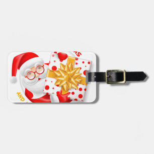 Étiquette À Bagage Le Père Noël fête sa nouvelle année