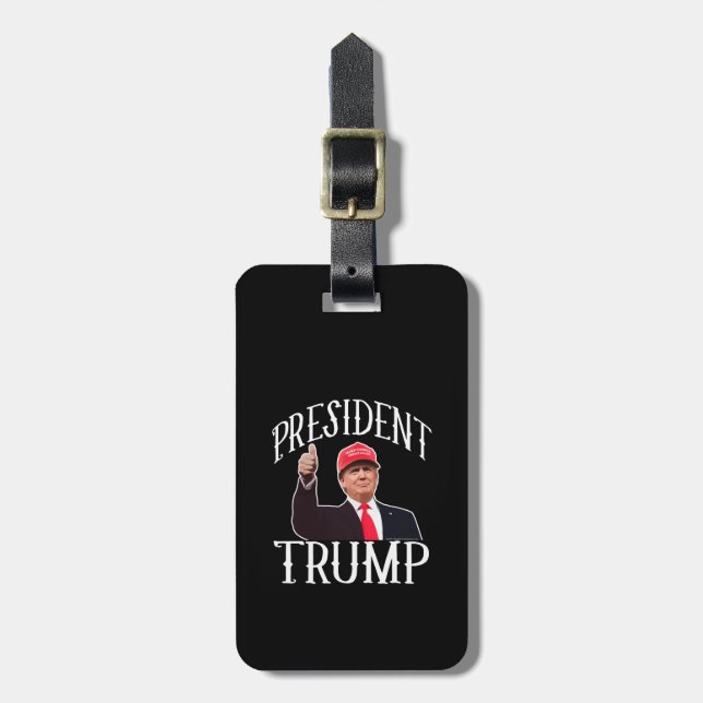 Étiquette À Bagage Le président Donald Trump, le Casquette rouge lève (Devant Vertical)