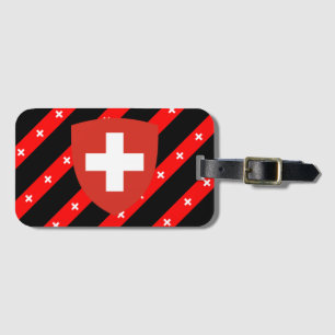 Étiquette À Bagage Le Suisse barre le drapeau