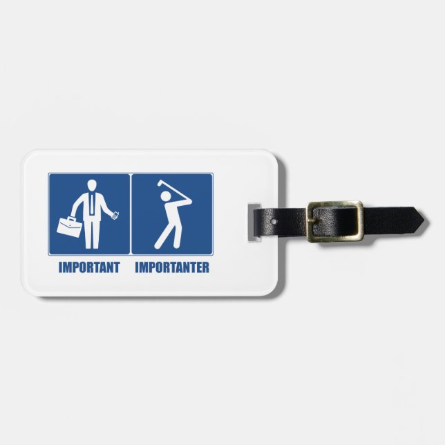 Étiquette À Bagage Le Travail Est Important, Le Golf Est Important (Devant horizontal)