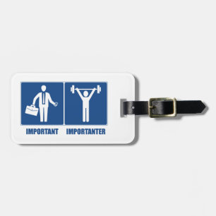 Étiquette À Bagage Le Travail Est Important Le Poids Est Important
