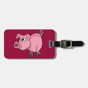 Étiquette À Bagage Le TU art rose drôle d'original de porc