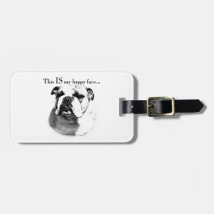 Étiquette À Bagage Le visage joyeux de Bulldog