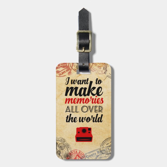 Étiquette À Bagage Le voyage emboutit l'étiquette (Devant Vertical)