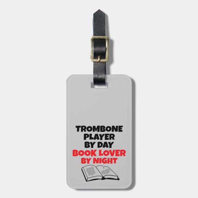 Étiquette À Bagage Lecteur Trombone Lover Book (Devant Vertical)