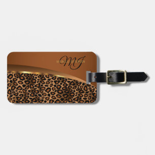 Étiquette À Bagage Léopard Brown, noir et or