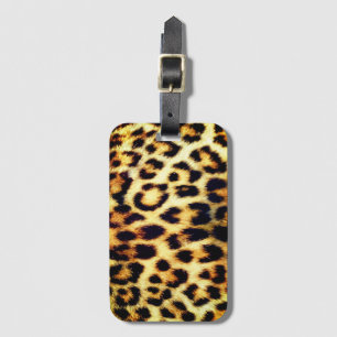 Étiquette À Bagage Leopard Cheetah Print Faux Fur