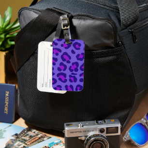 Étiquette À Bagage "Leopard violet électrique"