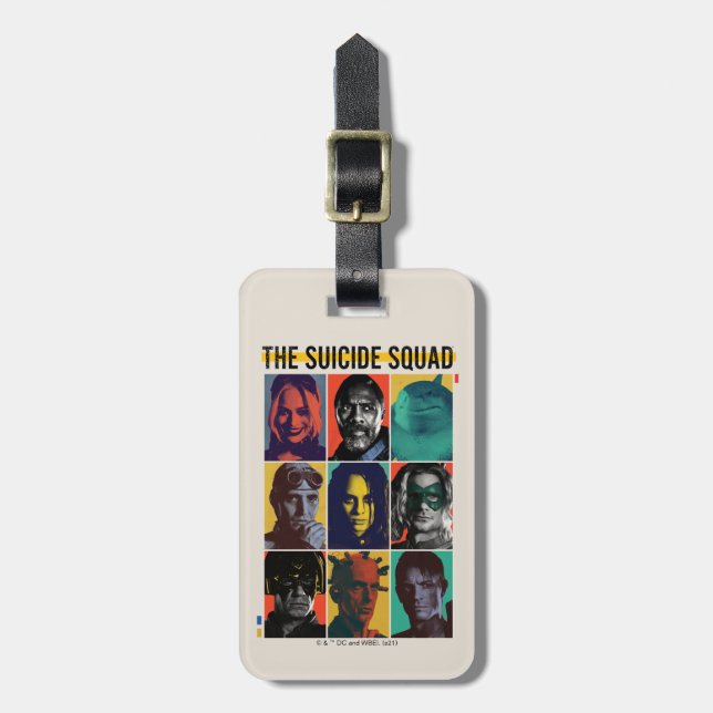 Étiquette À Bagage L'équipe du suicide | Grille Rétro Avec Harley Qui (Devant Vertical)