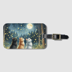 Étiquette À Bagage Les amis de Feline et le clair de lune