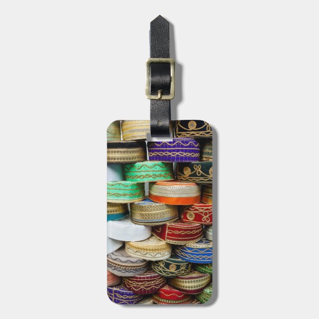 Étiquette À Bagage Les Casquettes arabes au marché (Devant Vertical)