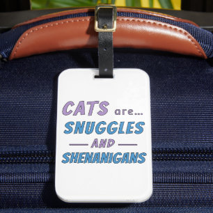 Étiquette À Bagage Les chats sont des câlins et des frasques