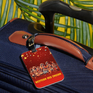 Étiquette À Bagage Les Combattants De Courage De L'Inde Rouge Occiden