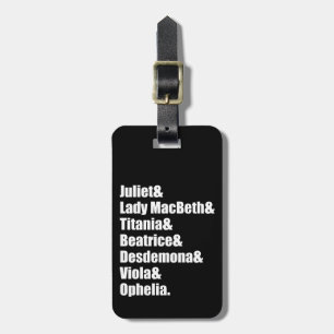 Étiquette À Bagage Les dames de Shakespeare