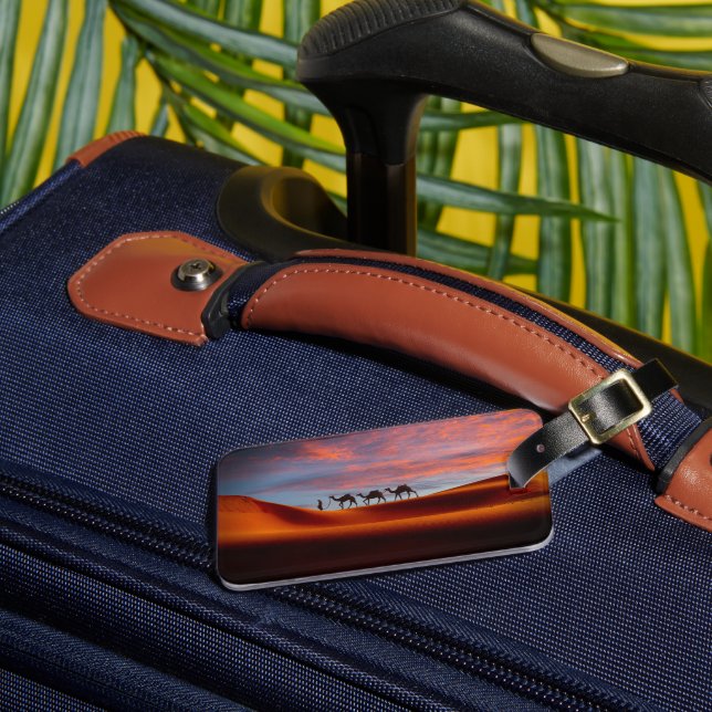 Étiquette À Bagage Les déserts | Homme et chameaux dans les dunes de  (Insitu Rectoal 3)