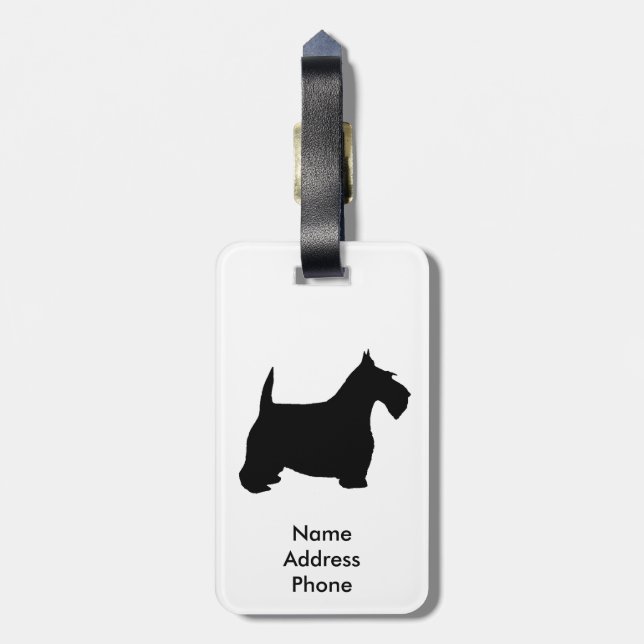 Étiquette À Bagage Les écossais Terrier personnalisent (Dos Vertical)