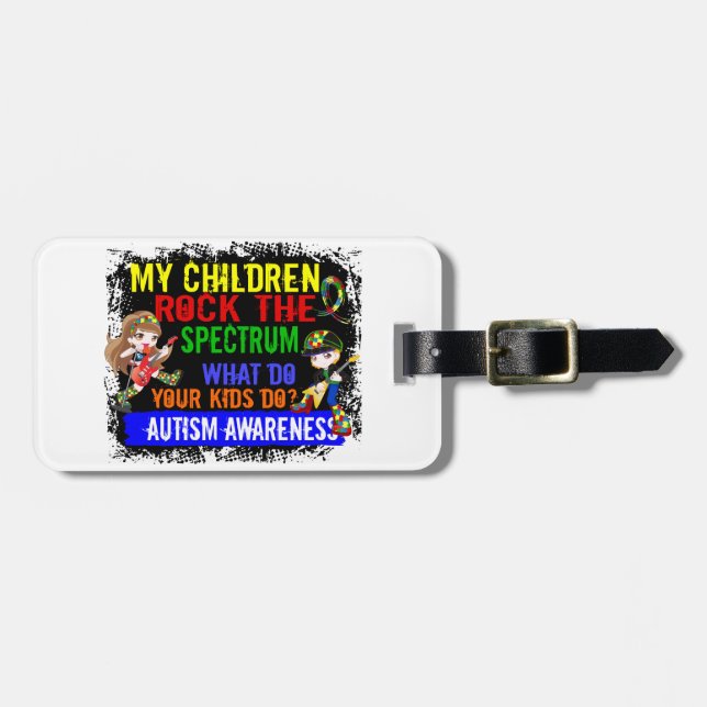 Étiquette À Bagage Les enfants basculent l'autisme de spectre (Devant horizontal)