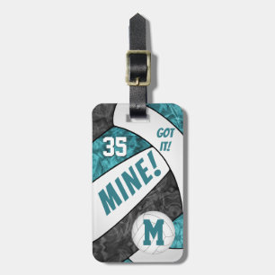 Étiquette À Bagage Les filles turquoise noir volley couleurs de l'équ