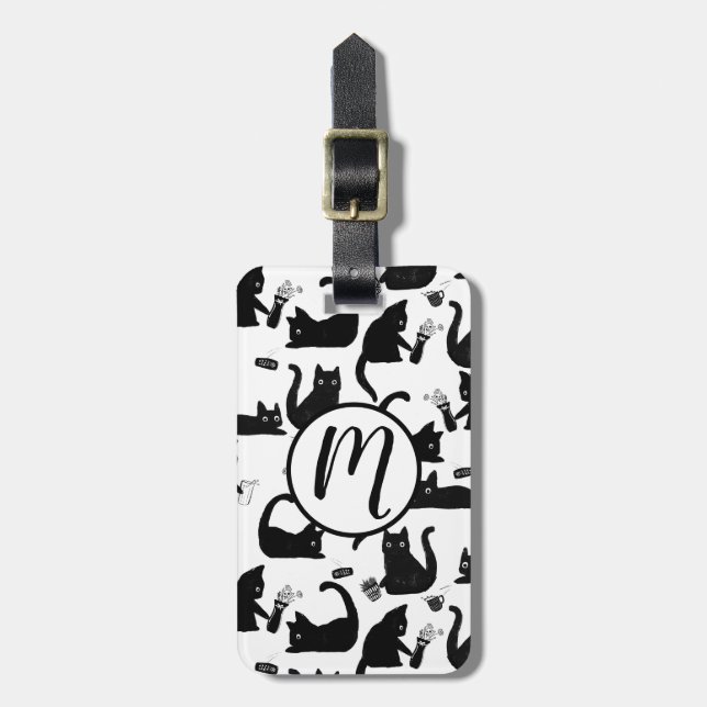Étiquette À Bagage Les mauvais chats frappent des trucs sur (Devant Vertical)