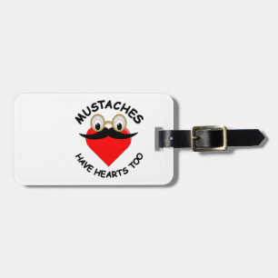 Étiquette À Bagage Les moustaches ont aussi des coeurs