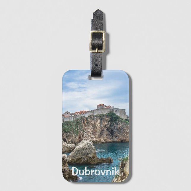 Étiquette À Bagage Les murs de Dubrovnik vue mer (Devant Vertical)