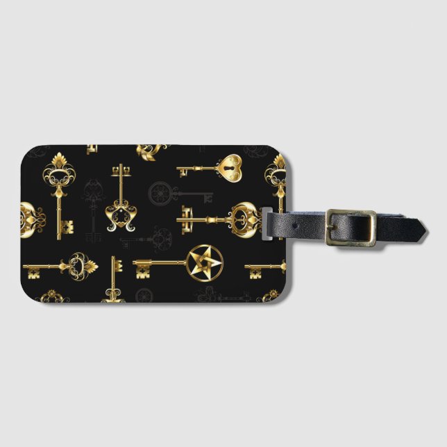 Étiquette À Bagage Les Patters de Seamless avec Golden Keys (Devant Horizontal)