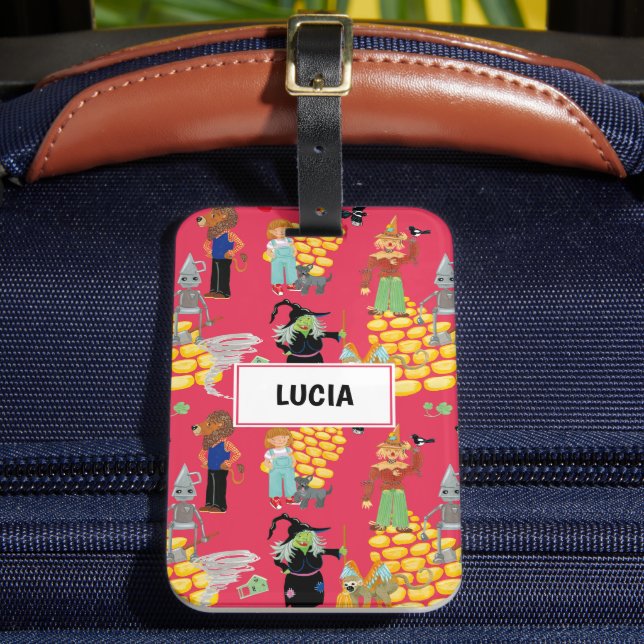 Étiquette À Bagage Les personnages d'enfants amusants en rouge (Insitu Rectoal 2)