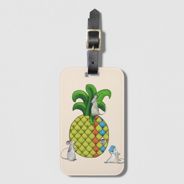 Étiquette À Bagage Les souris coulent des ananas (Devant Vertical)