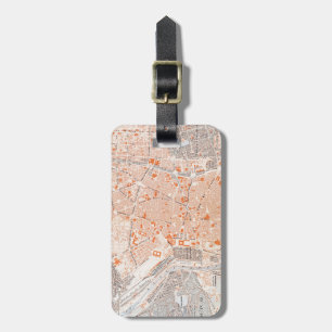 Étiquette À Bagage L'Espagne : Carte de Madrid, C1920