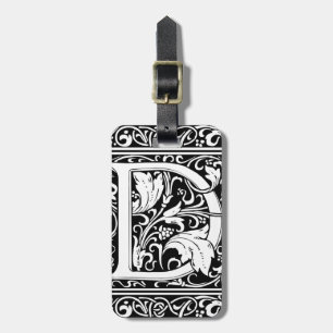 Étiquette À Bagage Lettre D Monogramme Art Nouveau Médiéval