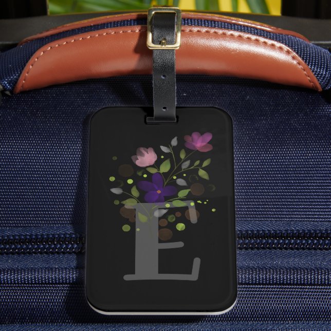 Étiquette À Bagage LETTRE INITIALE E PLUS DRAPEAU DE CONCEPTION Flora (Insitu Rectoal 2)