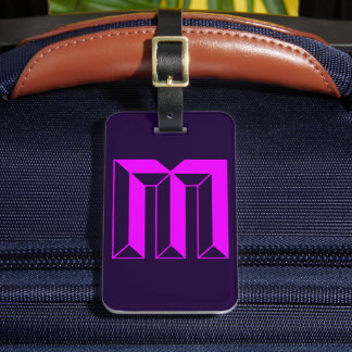 ÉTIQUETTE À BAGAGE LETTRE INITIALE MOMOGRAPHE M