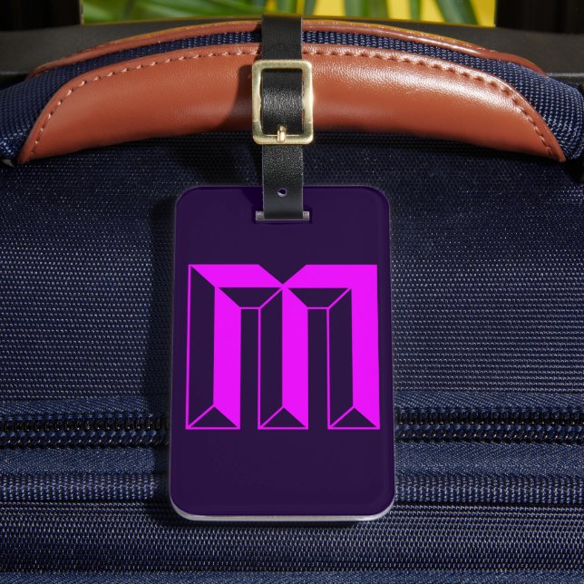 ÉTIQUETTE À BAGAGE LETTRE INITIALE MOMOGRAPHE M (Insitu Rectoal 2)