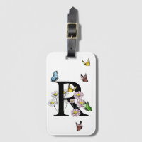 Lettre R Monogramme de papillon floral