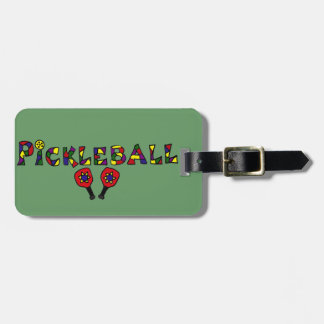 Étiquette À Bagage Lettres d'art de Pickleball