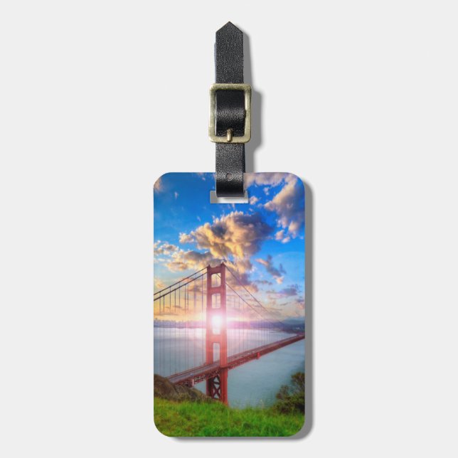 Étiquette À Bagage Lever de soleil de Golden Gate (Devant Vertical)