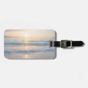 Étiquette À Bagage Lever De Soleil Sur La Plage