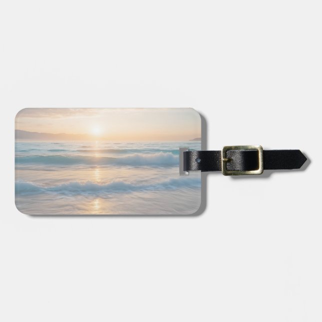 Étiquette À Bagage Lever De Soleil Sur La Plage (Devant horizontal)