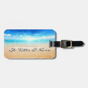 Étiquette À Bagage Lever de soleil sur la plage de St Kitts & Nevis