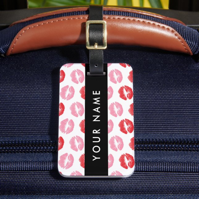 Étiquette À Bagage Lèvres Rouges, Lèvres Roses, Baiser, Votre Nom, Pe (Insitu Rectoal 2)