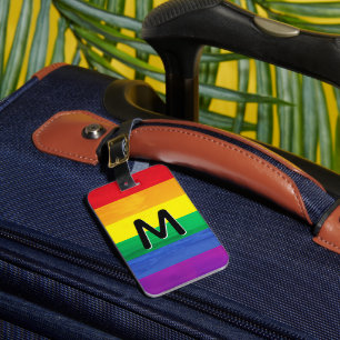 Étiquette À Bagage LGBT Rainbow Beach Monogramme personnalisé