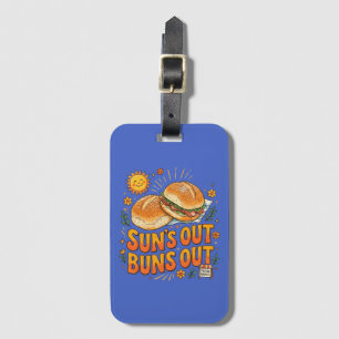 Étiquette À Bagage L'heure du soleil, l'heure des buns, design rétro