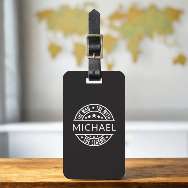 Étiquette À Bagage L'Homme Le Mythe La Légende Nom Personnalisé (Créateur téléchargé)