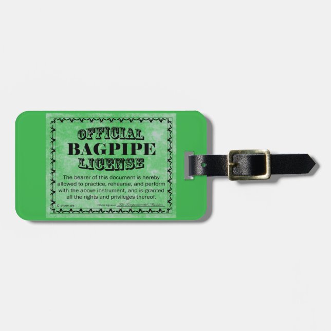 Étiquette À Bagage Licence Bagpipe (Devant horizontal)