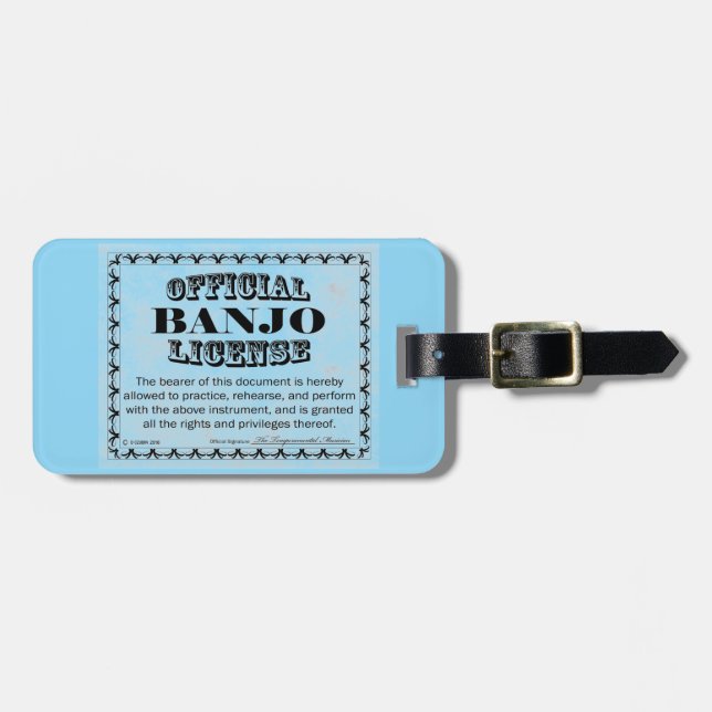 Étiquette À Bagage Licence Banjo (Devant horizontal)
