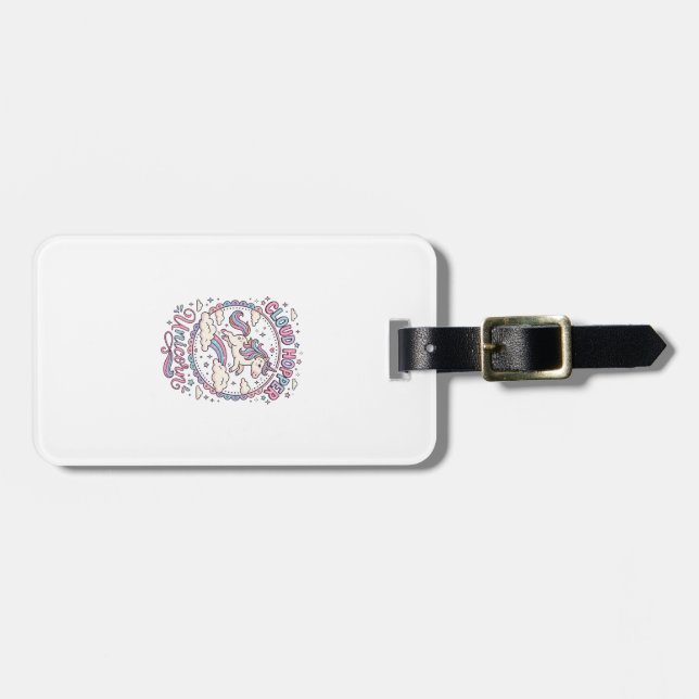 Étiquette À Bagage Licorne Cloud Hopper Licorne ludique Cadeau Mignon (Devant horizontal)
