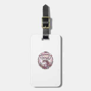 Étiquette À Bagage Licorne Fleurir avec Magie POD Prêt Fond Blanc