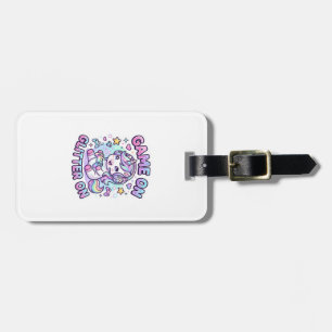 Étiquette À Bagage Licorne Jeu Sur Paillettes Sur Graphisme Marchandi