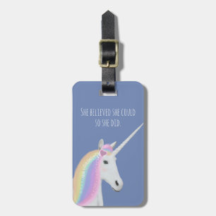 Étiquette À Bagage Licorne mignonne qu'elle a crue qu'elle pourrait
