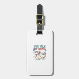 Étiquette À Bagage Licorne Reste Sauvage Reste Magique Produit Branch